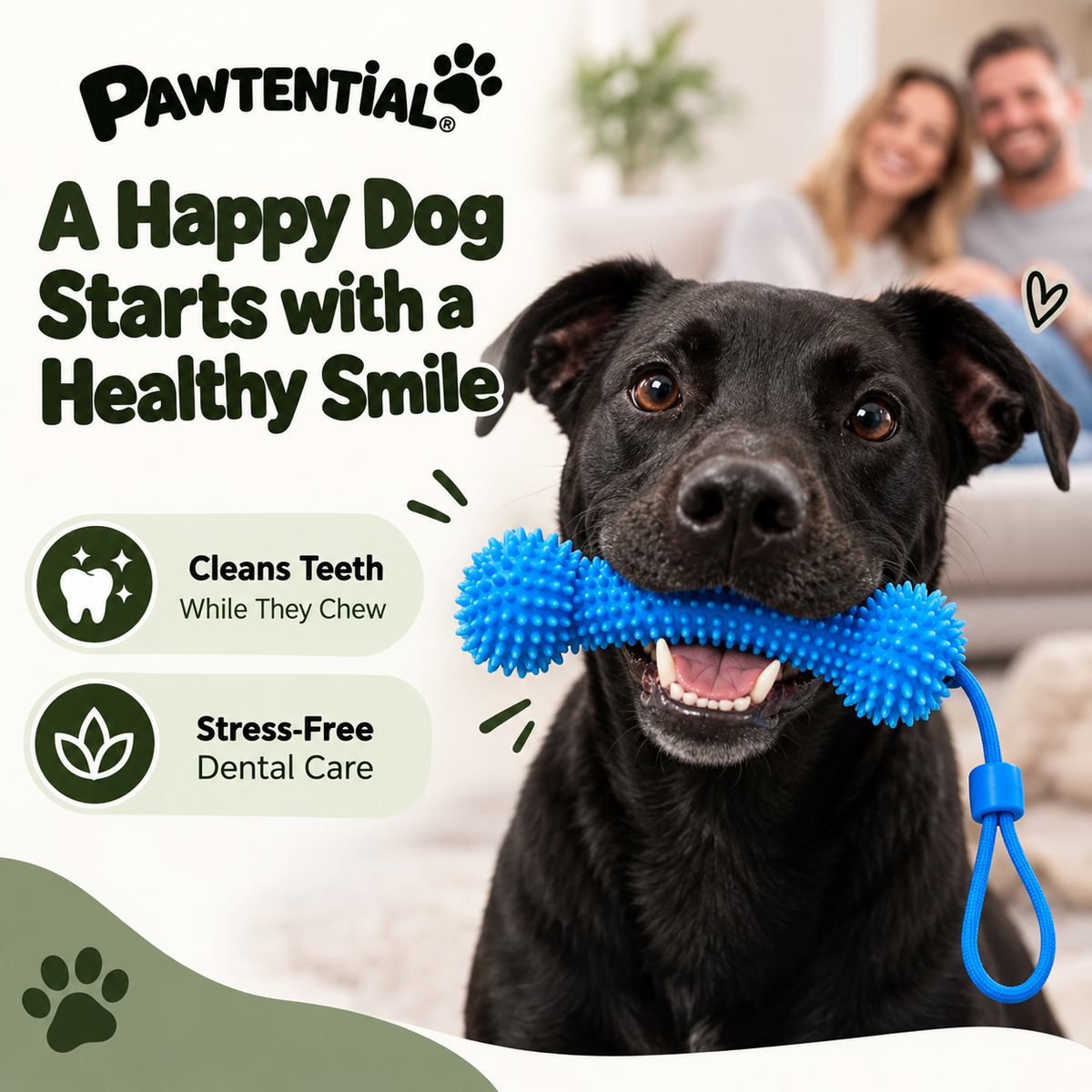 Pawtential™ Dentaclean 3-in-1 Dog Teeth Cleaning & Chew Toy