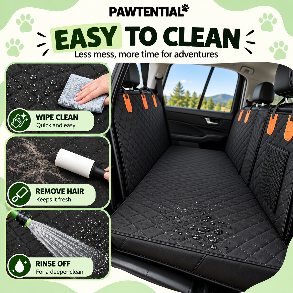 Pawtential™ RoadBase 2.0 – Hard-Bottom Dog Car Seat Protector