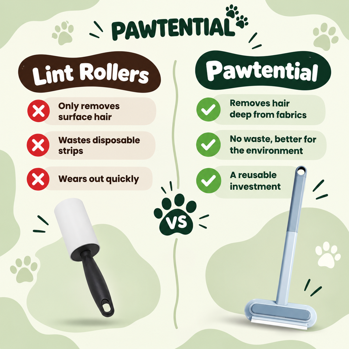 Pawtential™ FurClean Trio – Pet Hair Removal Set