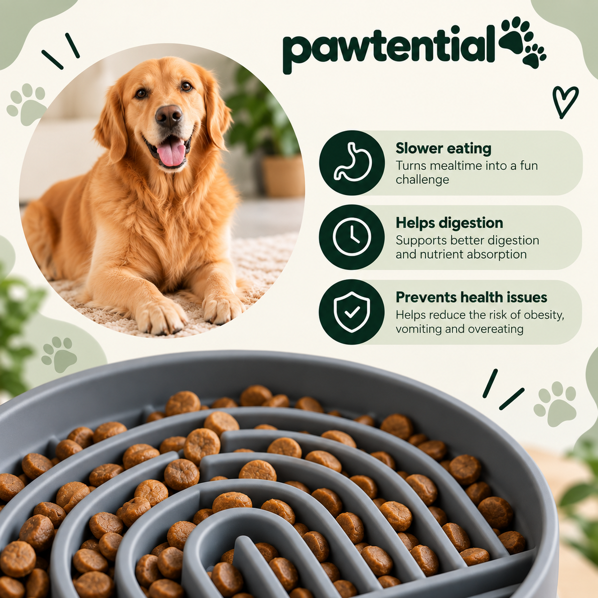 Pawtential™ Slow Feeder Bowl