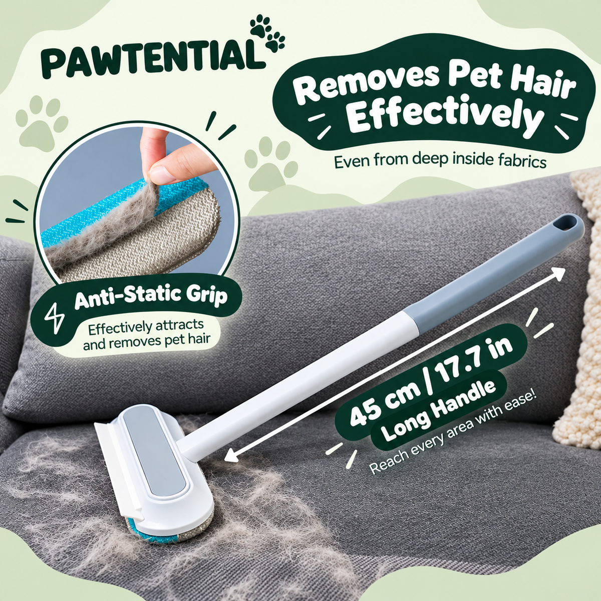 Pawtential™ FurSweep - 3-in-1 Pet Hair Remover