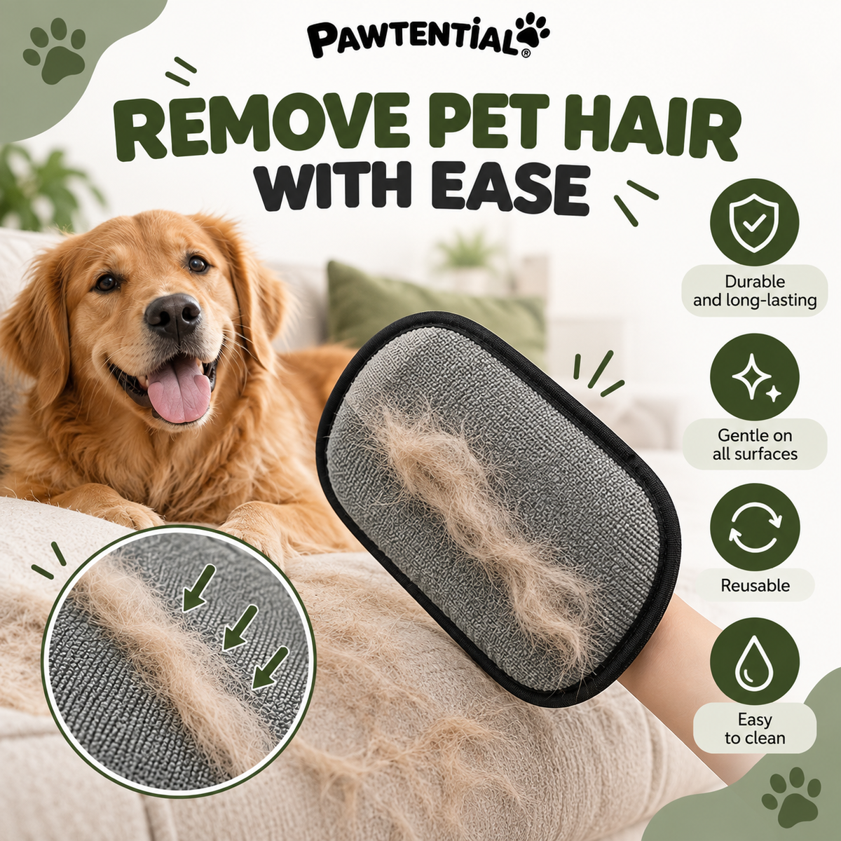 Pawtential™ FurAway Mitt - Fur Removal Glove