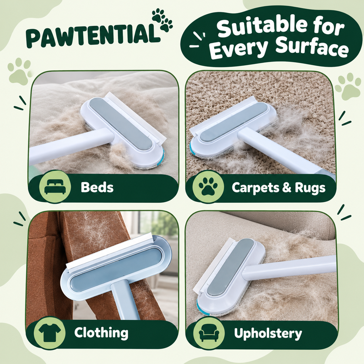 Pawtential™ FurSweep - 3-in-1 Pet Hair Remover