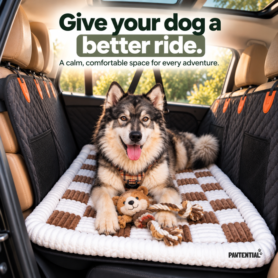 Pawtential™ RoadBase 2.0 – Hard-Bottom Dog Car Seat Protector